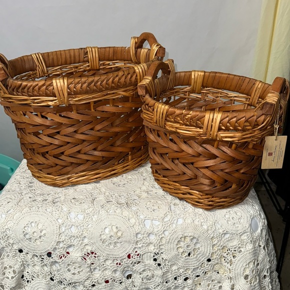 Home Interiors Other - Home‎ Interior HomeCo Woven Basket Set Tag Fishing Basket Vintage Discontinued